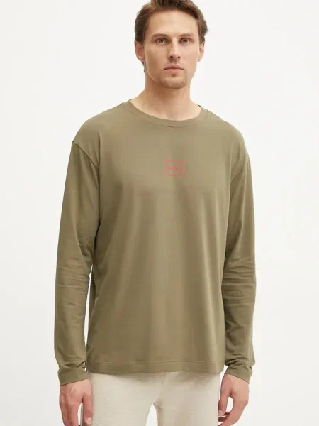 HUGO Tričko s dlouhým rukávem Laze Longsleeve zelené