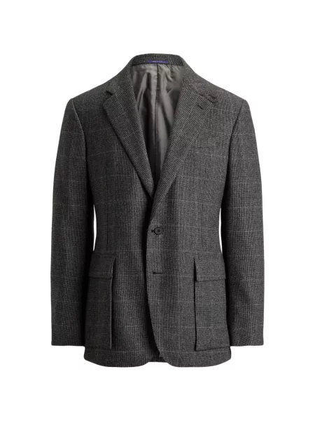 Vilnonis pledas švarkas Ralph Lauren Purple Label pilka