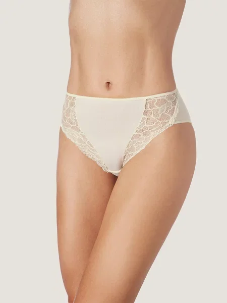 Zd ZERO DEFECTS Chiloți Naroa high waist Soy fiber natural alb