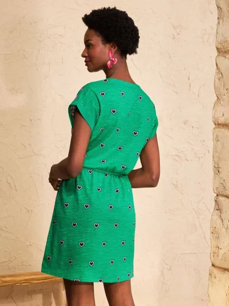 Love & roses Rochie verde / roz negru