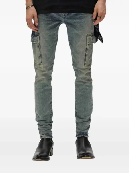 Skinny jeansy skinny Purple Brand niebieskie