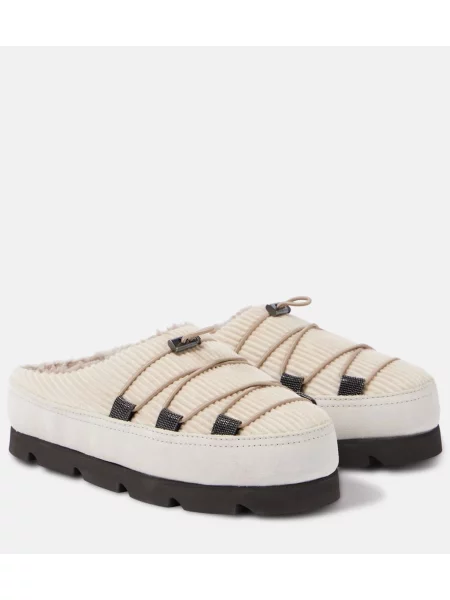Papuci de casă Brunello Cucinelli chunky alb