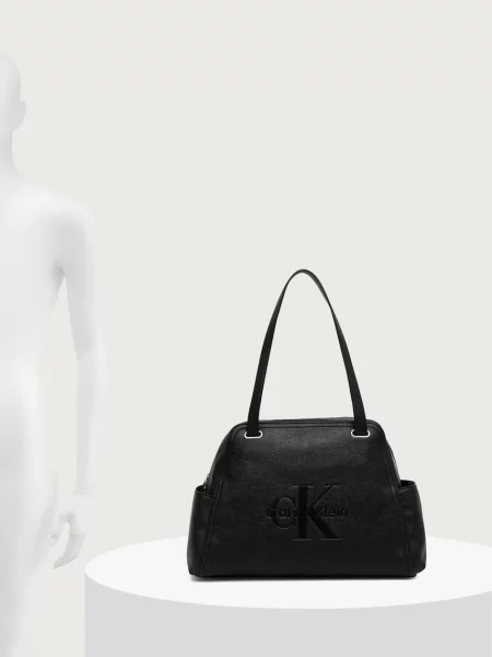 Calvin Klein Táska Pockets Monologo Tote fekete