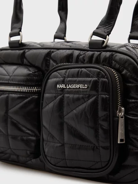 Кожаная сумка Karl Lagerfeld черная