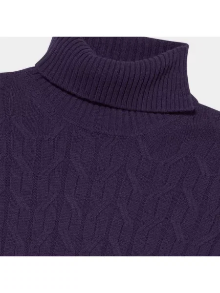 Sweter z golfem Brooks Brothers wełniany do golfa fioletowy