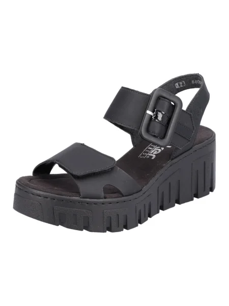 Rieker Sandali s paščki črna