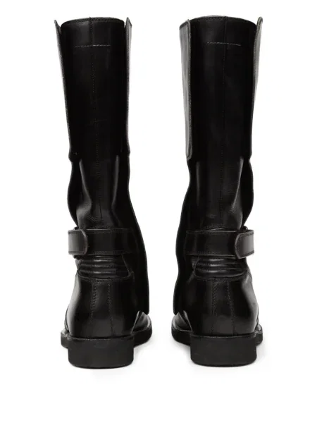 Botine Mm6 Maison Margiela din piele biker negru