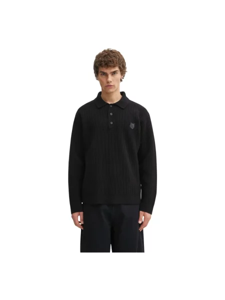 Sweter Maison Kitsune wełniany czarny