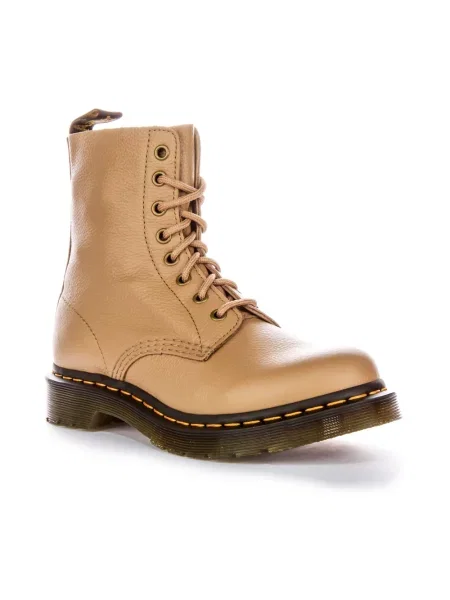 Botki Dr. Martens skórzane beżowe