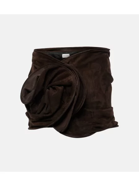 Spódnica Magda Butrym zamszowa w kwiatki brązowa