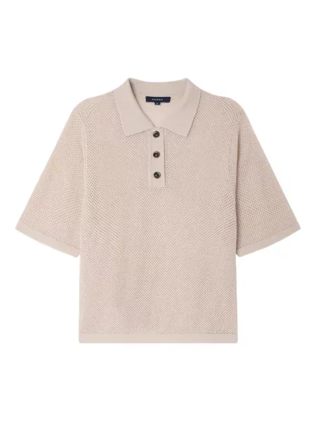 Koszulka polo Soeur wełniana biała