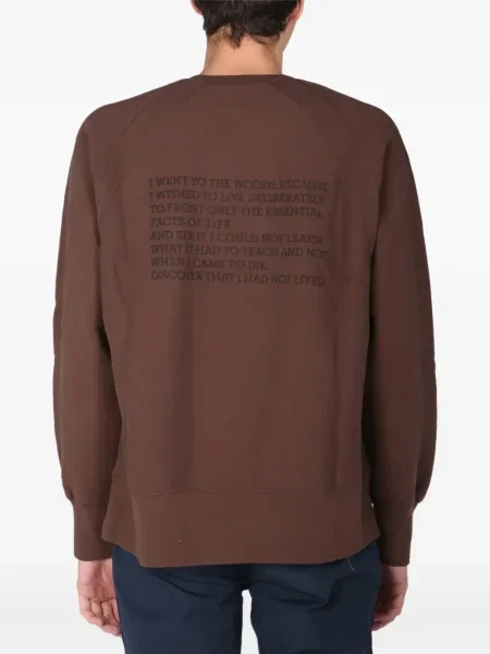 Hanorac crewneck Engineered Garments cu decolteu rotund maro