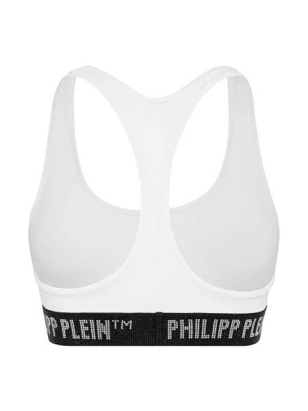 Stanik sportowy Philipp Plein z dżetami biały