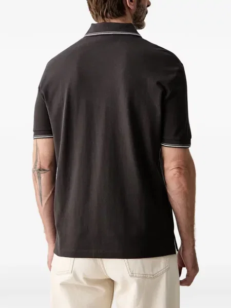 Tricou polo Armani Exchange cu autograf maro