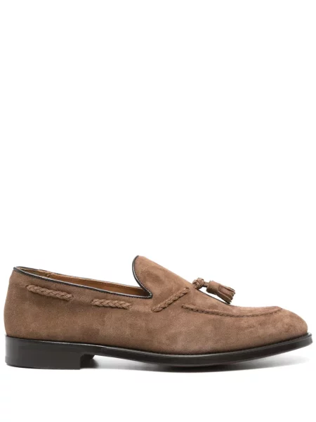 Pantofi loafer Doucal's din piele de căprioară maro