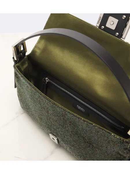 Чанта тип багета Fendi зелено