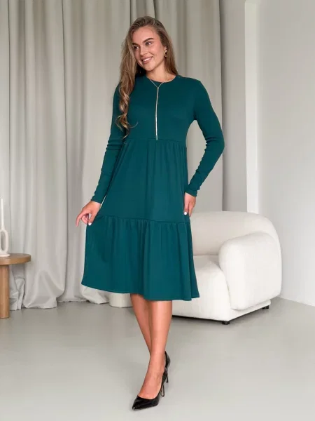 Сукня міді Merlini бавовна/поліестер зелений