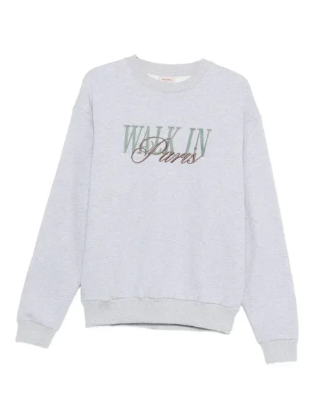 Hanorac Walk In Paris cu broderie gri
