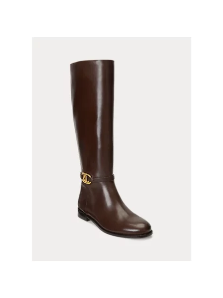 Kozaki Ralph Lauren skórzane brązowe