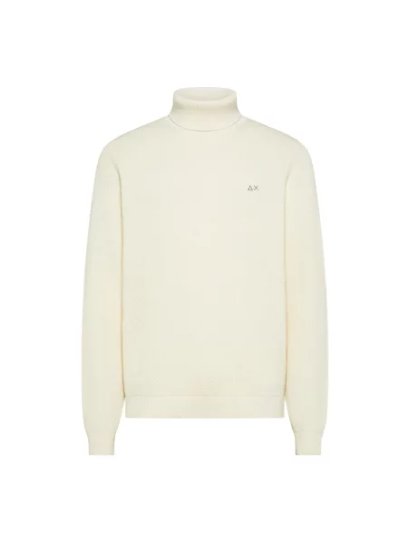 Sweter z golfem Sun68 biały
