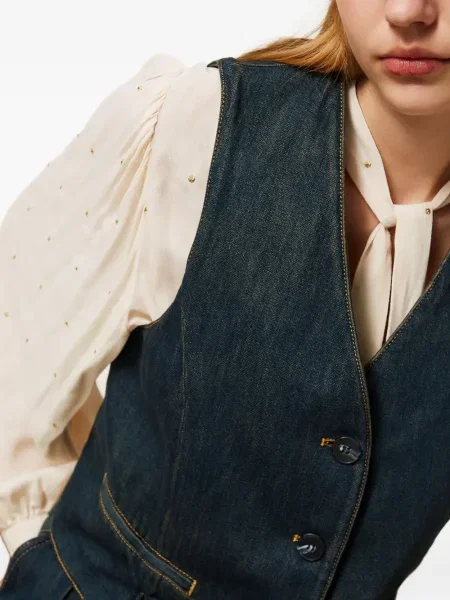 Vestă denim Twinset albastru