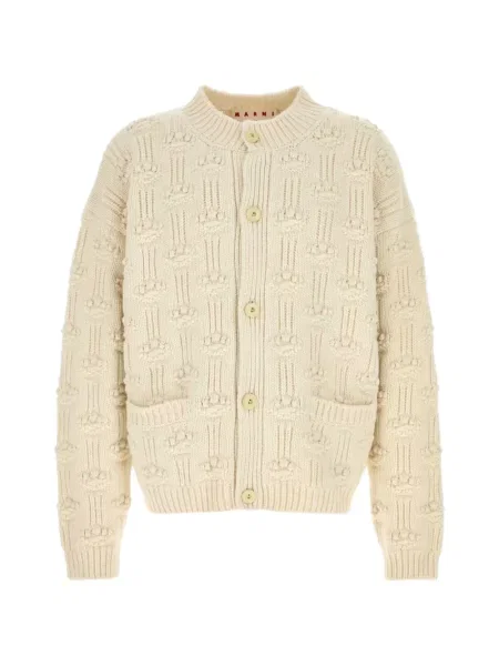 Cardigan Marni de lână alb