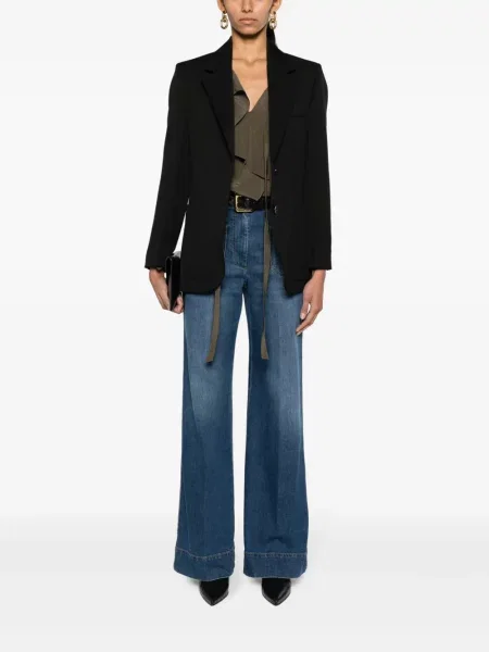 Vienakrūtis švarkas Victoria Beckham juoda