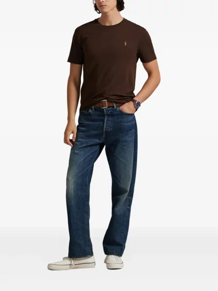 Ριγέ polo Polo Ralph Lauren με κουκούλα με αυτόγραφο λευκό