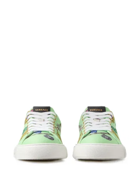 Sneakerși Versace din canvas verde