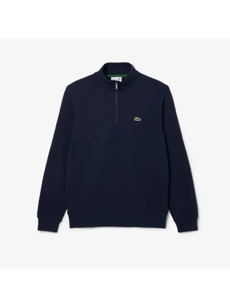 Lacoste Bluza Interlock Z Wysokim Kołnierzem I Zamkiem Błyskawicznym granatowa