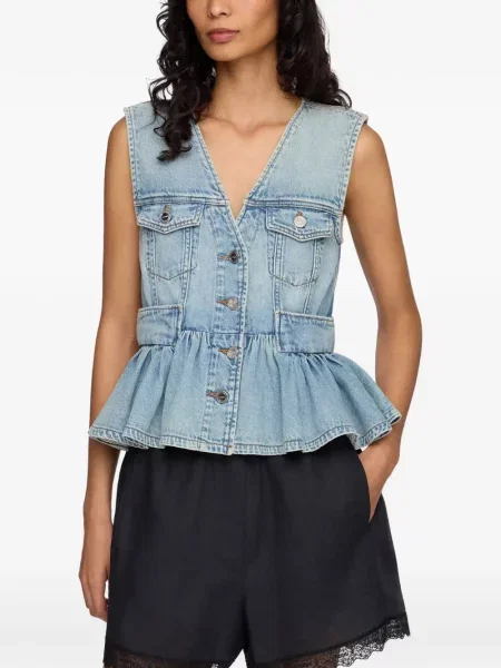 Vestă denim Ganni albastru