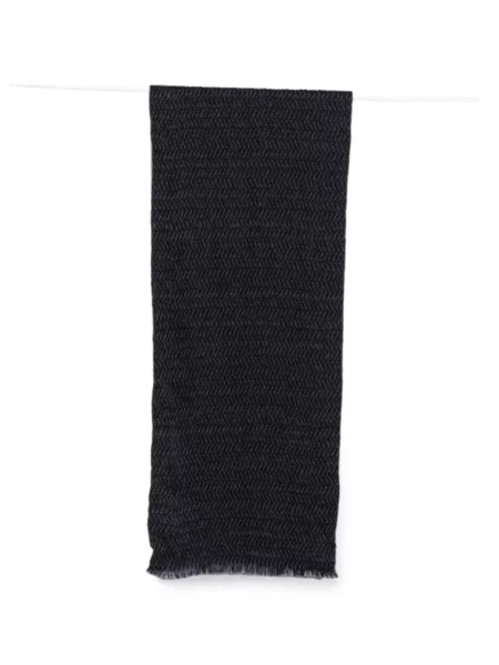 Fular Giorgio Armani cu franjuri negru