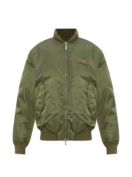 Geacă bomber Off-white cu autograf alb