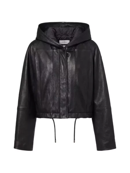 Geacă Sportmax cu glugă negru
