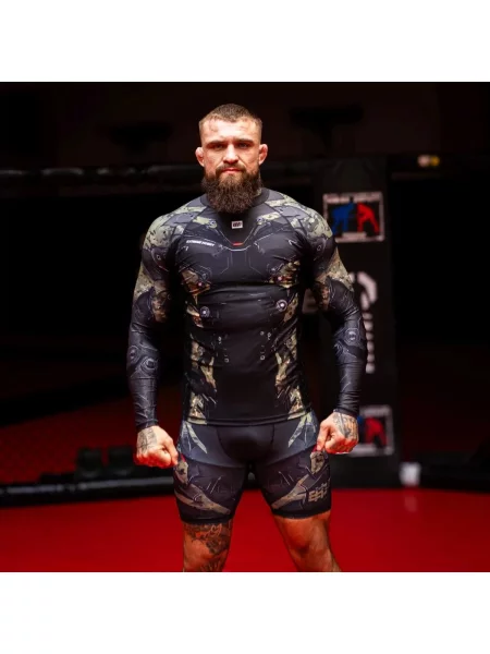 Koszulka sportowa Rashguard do MMA EXTREME HOBBY IRON FORCE zielona