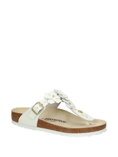 Sandale Birkenstock cu model floral alb