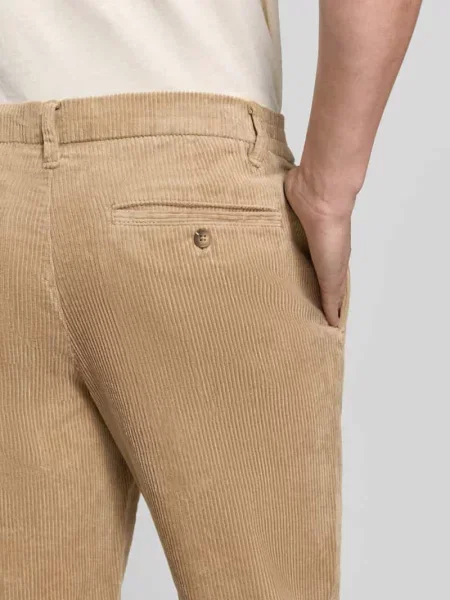 Spodnie sztruksowe o kroju regular fit z czystej bawełny model LEROY' Selected