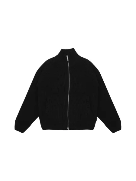 Kardigan Carhartt Wip z wysokim kołnierzem wełniany czarny