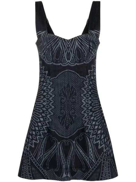 Rochie din denim Alberta Ferretti cu imagine