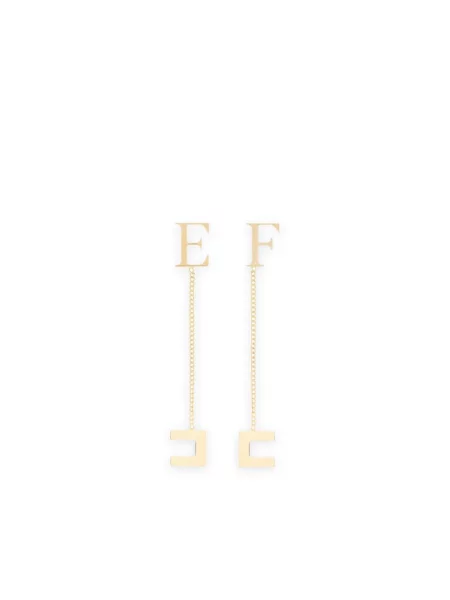 Kolczyki Elisabetta Franchi z logo żółte