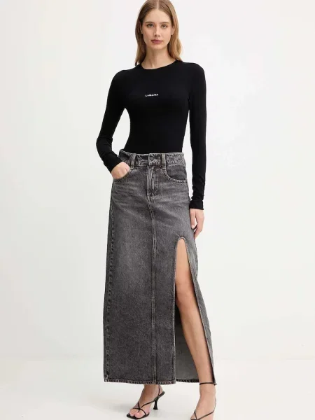 Макси джинсовая юбка Miss Sixty клеш серая