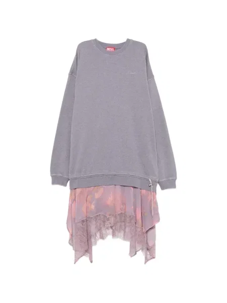 Rochie midi Diesel din dantelă violet