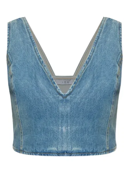 Top Iro cu decolteu în V albastru