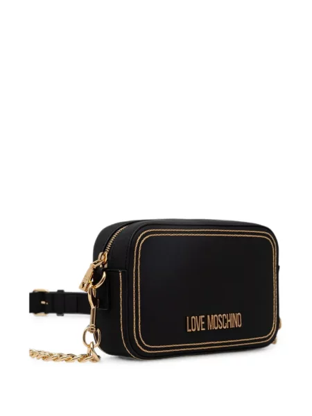 Чанта за през рамо Love Moschino с автограф черно