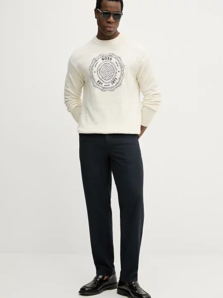 Шерстяной свитер Boss Orange оранжевый