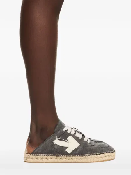 Espadrile Off-white cu șireturi din dantelă alb