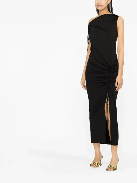 Rochie P.a.r.o.s.h. fără mâneci cu volane negru