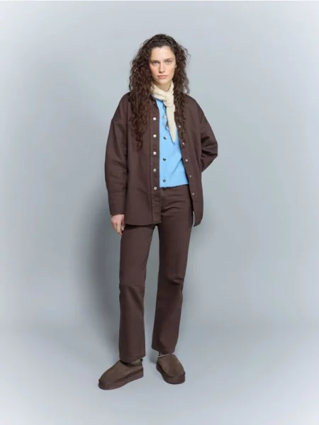 Reserved Джинси straight fit dark grey jeans сірі