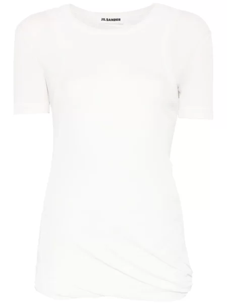 Tricou Jil Sander cu decolteu rotund scurt alb