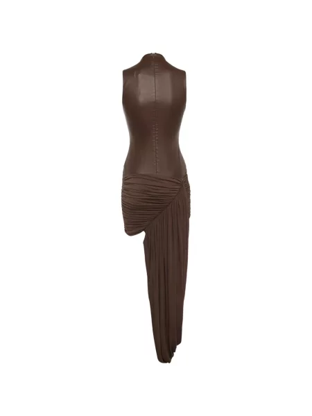 Rochie maxi 424 drapată maro